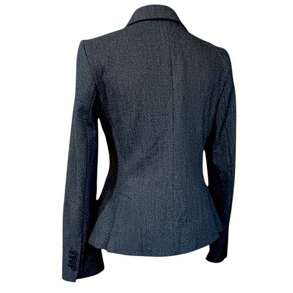 EXPRESS Tweed Blazer Jacket Size 6 Good Quality Career Professional Dark Gray - Picture 4 of 12